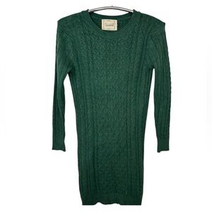 Spadehill Green Ribbed Knit Sweater Dress